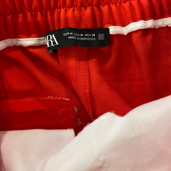 Zara medium linen pant red - Picture 5 of 7